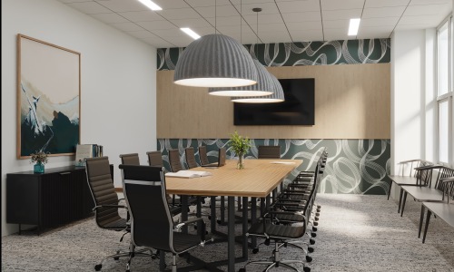 large conference room with a long table